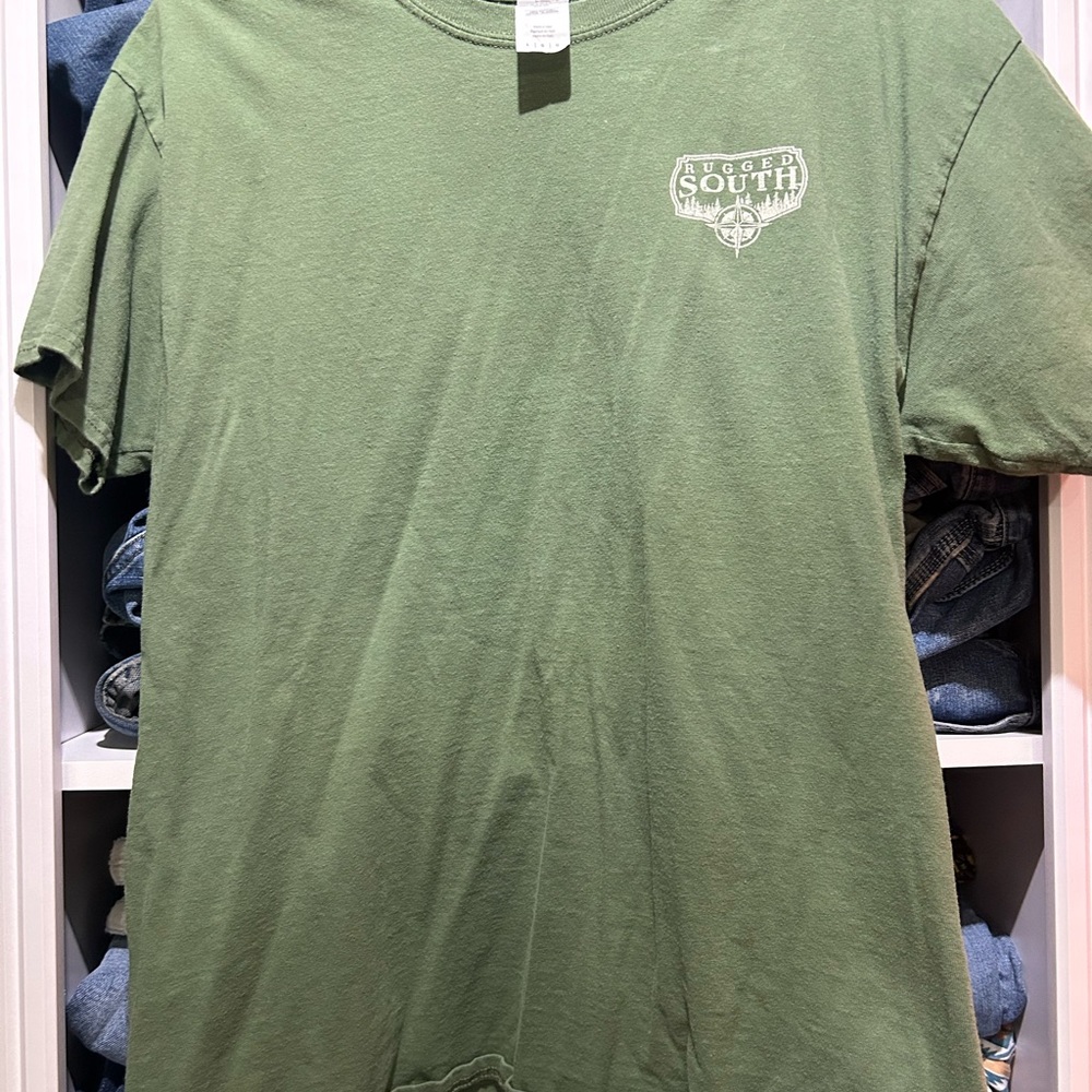 Rugged South Olive Green Logo Tee